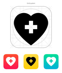 Obraz premium Heart with medical cross icon.