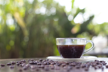 Coffee and sweets to tasty on a wooden floor