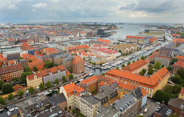 Fototapeta na wymiar View of Copenhagen from Vor Frelsers Kirke