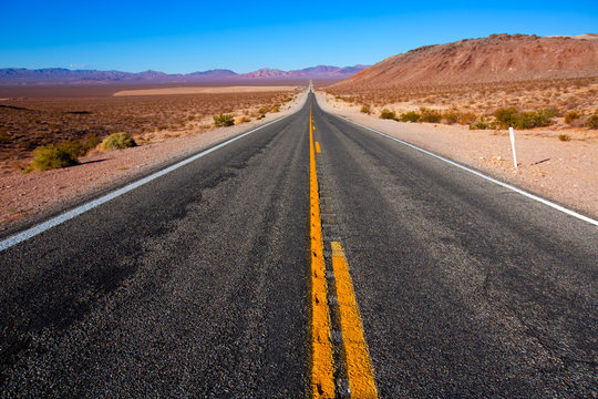 Never ending road to Death Valley California