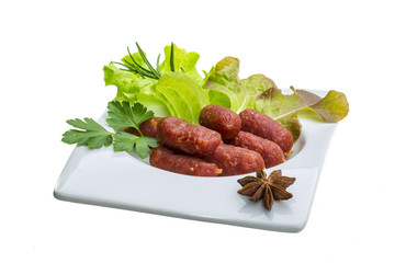 Salami sausages