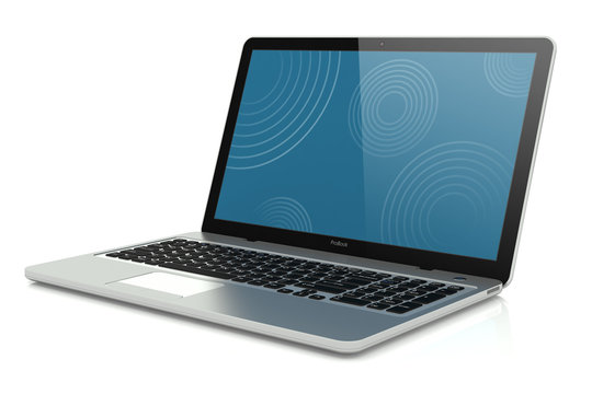 Modern silver laptop mobility.