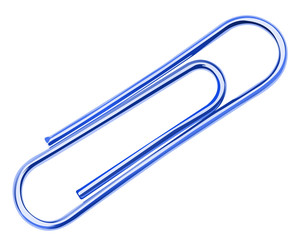 A blue paper clip
