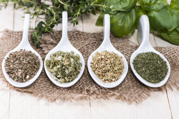 Portions of freh Herbs