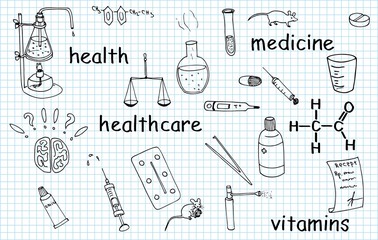 Medicine vector doodles