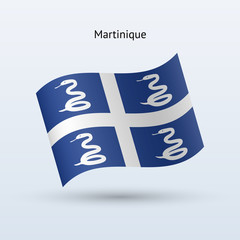 Martinique flag waving form. Vector illustration.