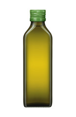 Olive oil bottle on a white background