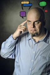 Fototapeta premium Man choosing the best idea