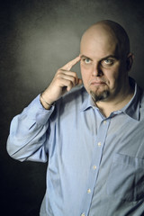 Man focused on finding a good idea