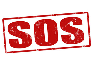 SOS stamp - obrazy, fototapety, plakaty