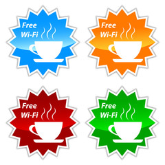 Free wi-fi vector labels