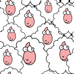 funny sheep pattern (repeating top to down and left to right)