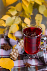 Red Tea and autumn leafs