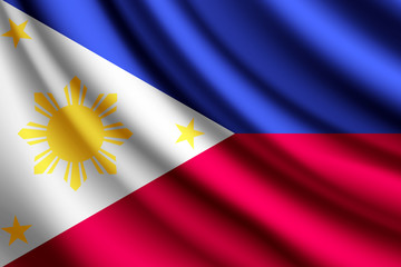 Waving flag of Philippines, vector