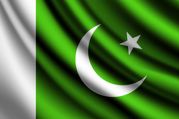 Waving flag of Pakistan, vector