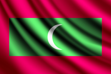 Waving flag of Maldives, vector