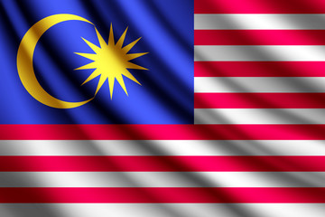 Waving flag of Malaysia, vector