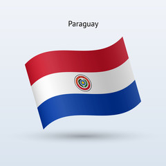 Fototapeta premium Paraguay flag waving form. Vector illustration.
