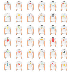 simple shirt with cute illustrations inside.