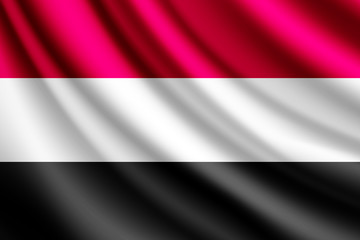 Waving flag of Yemen, vector