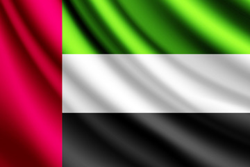 Waving flag of United Arab Emirates, vector
