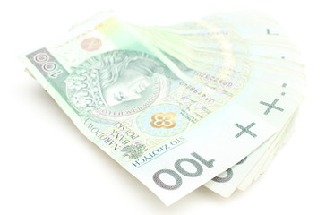 Stack of money isolated on white background