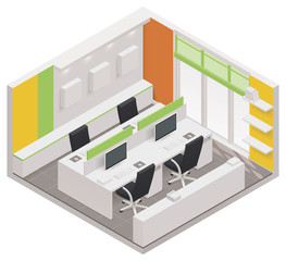 Vector isometric office room icon