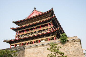 Drum tower in xi an of china