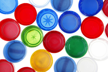 colorful plastic bottle caps background