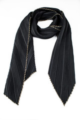 Black silk scarf on a white background