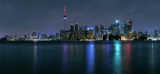 Schilderijen op glas Toronto stad bij nacht © PhotoSerg