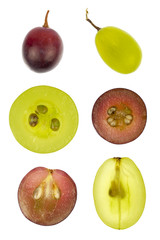 Collage of sliced red and green grapes - 56177980
