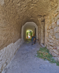 picturesque alley, Chios island, Greece