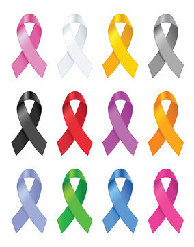 Awareness ribbons. Vector illustration.