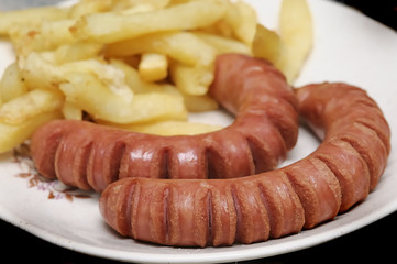 Frankfurters and chips
