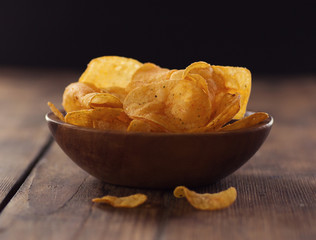 Bowl full of potato chips