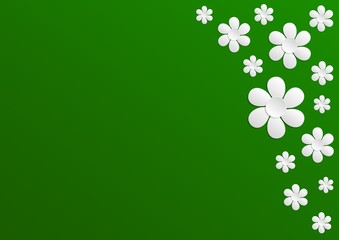 Green  background - white flowers v1