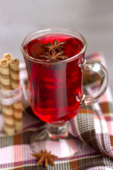 Red Tea and wafer rolls
