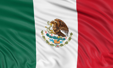 3D Mexican flag  (clipping path included)