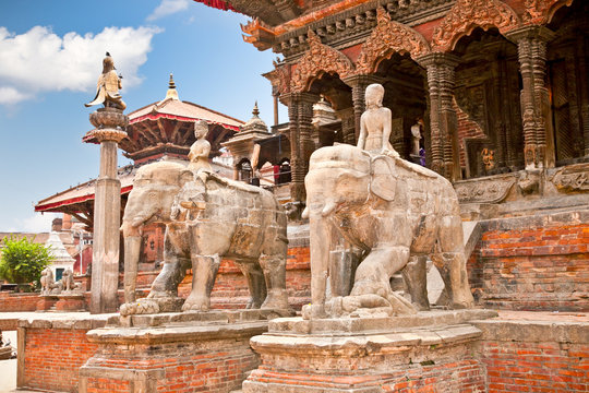 Temples at Durbar Sqaure in Patan,  Nepal
