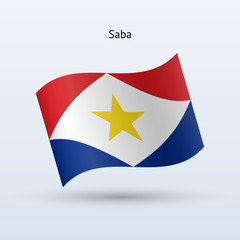 Saba flag waving form. Vector illustration.