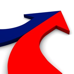 3d arrow bright merging