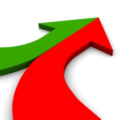 3d arrow bright merging