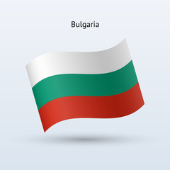 Bulgaria flag waving form. Vector illustration.