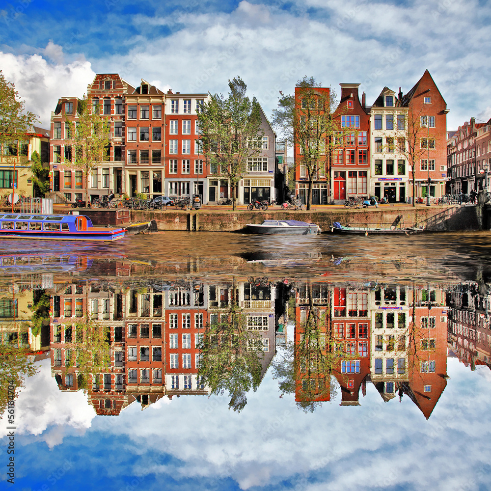 Wall mural beautiful Amsterdam, Holland