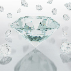3D illustration of diamond on white background