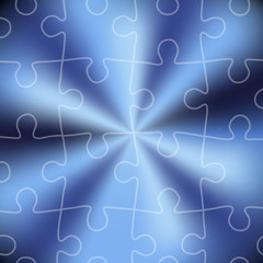Obraz premium Blue puzzle abstract background.