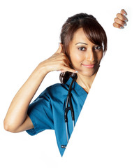 Attractive Indian woman isolated on white background