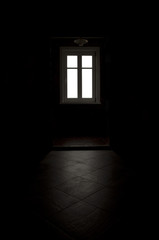 Black room, white window light
