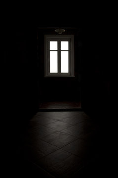 Black room, white window light
